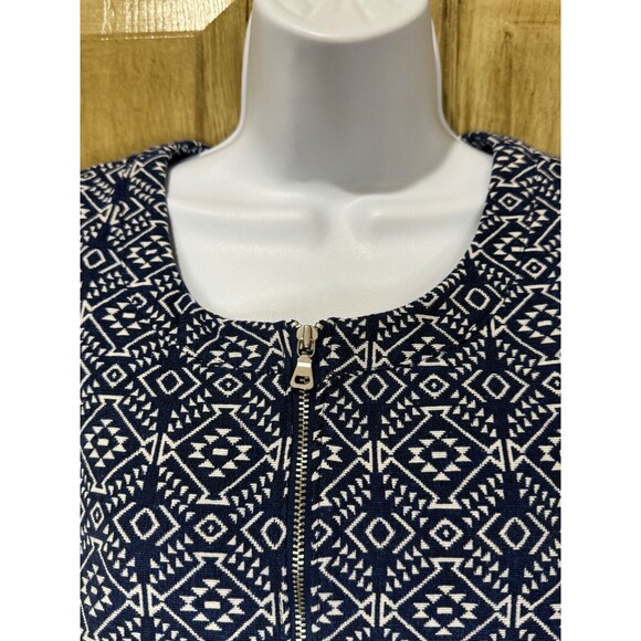Old Navy Womens JACKET Blue Woven Aztec Print Pockets Quality 2X - Picture 3 of 6